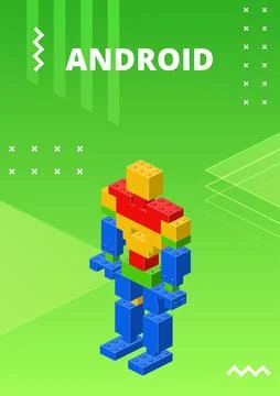 Android poster for print and design. Vector Stock Illustration