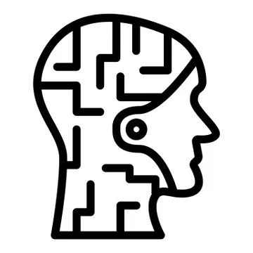 Android profile line icon. Artificial intelligence vector illustration isolated Stock Illustration
