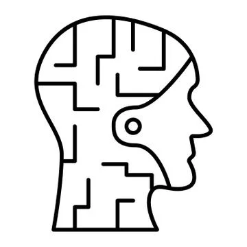 Android profile thin line icon. Artificial intelligence vector illustration Illustrazione stock