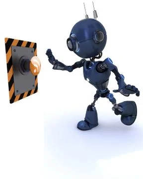 Android pushing a button Stock Illustration