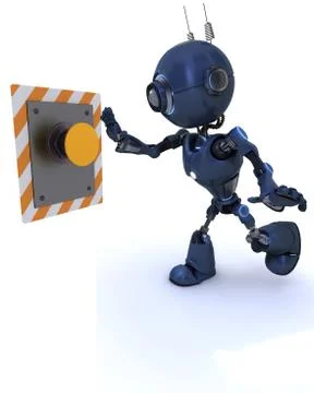 Android pushing a button Stock Illustration