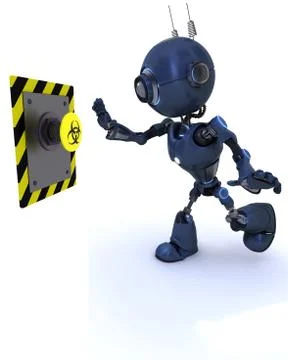 Android pushing a button Stock Illustration