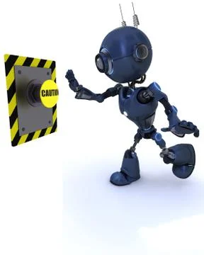 Android pushing a button Stock Illustration