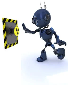 Android pushing a button Stock Illustration