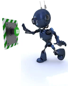 Android pushing a button Stock Illustration