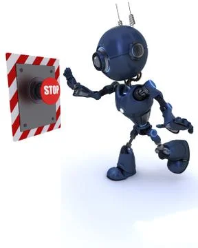 Android pushing a button Stock Illustration