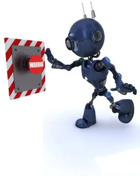 Android pushing a button Stock Illustration
