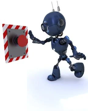 Android pushing a button Stock Illustration