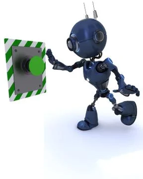 Android pushing a button Stock Illustration