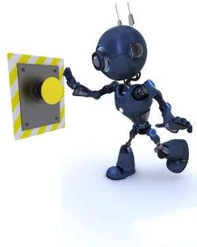 Android pushing a button Stock Illustration