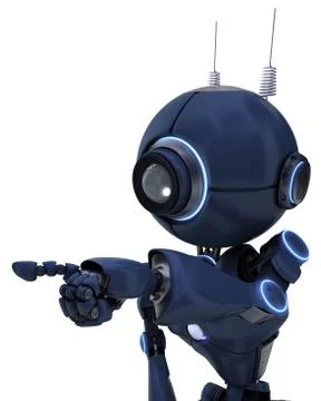 Android reaching out to point Stock Illustration