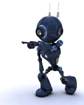 Android reaching out to point Stock Illustration