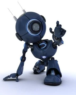 Android reaching out to touch Stock Illustration