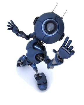 Android reaching up to the sky Stock Illustration