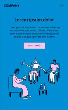 Android Relationship Counselor. Future career concept. Stock Illustration