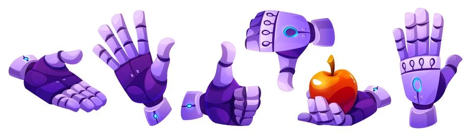 Android robot hand in different gestures イラスト素材
