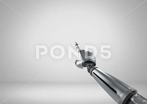 Android Robot hand pointing with grey background: Graphic #74747873