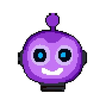 Android robot head pixel art vector illustration Stock Illustration