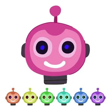 Android robot head vector cartoon graphic Stock Illustration