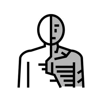 Android robot human color icon vector illustration Stock Illustration