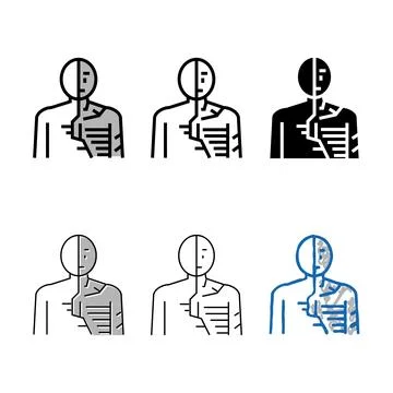 Android robot human color icon vector variety Stock Illustration