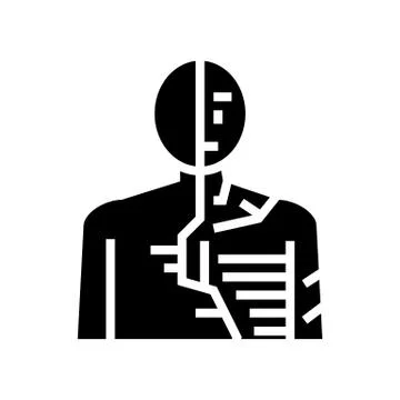 Android robot human glyph icon vector illustration Stock Illustration