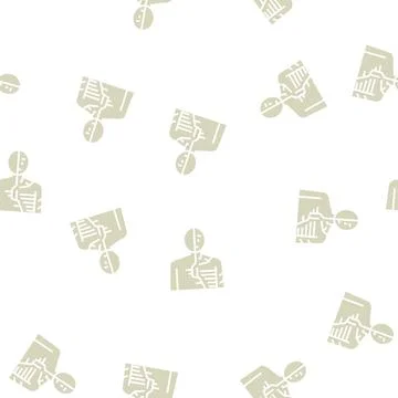 Android robot human glyph seamless pattern Stock Illustration