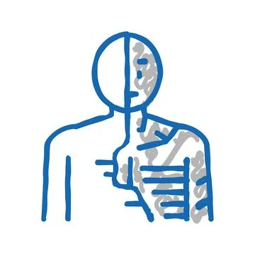 Android robot human icon doodle illustration Stock Illustration