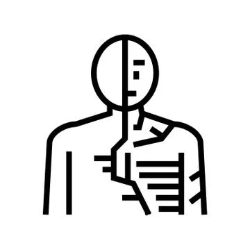 Android robot human line icon vector illustration Stock Illustration