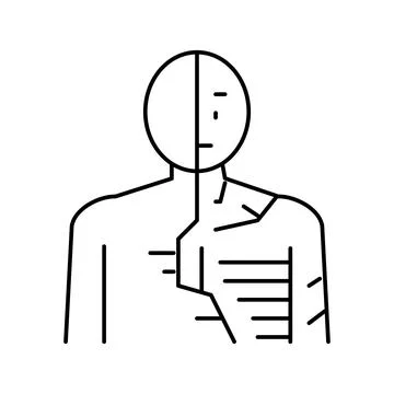 Android robot human line icon vector illustration Stock Illustration