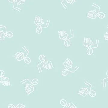 Android robot human line seamless pattern Stock Illustration