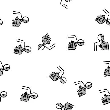 Android robot human vector seamless pattern Stock Illustration