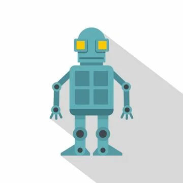 Android robot icon, flat style Stock Illustration