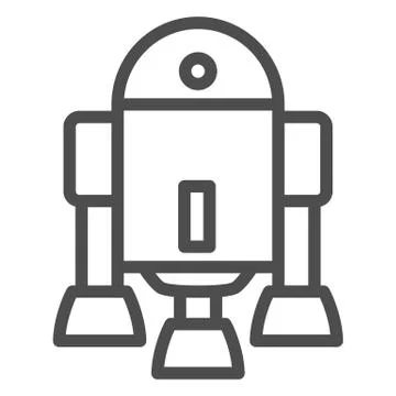 Android Robot line icon, Robotization concept, Android symbol figure sign on Stock Illustration