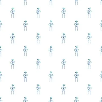 Android robot pattern creating seamless technology background Illustrazione stock