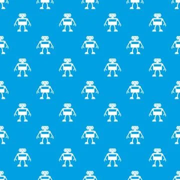 Android robot pattern seamless blue Illustrazione stock