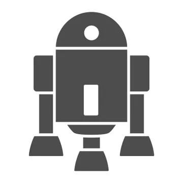 Android Robot solid icon, Robotization concept, Android symbol figure sign on Stock Illustration