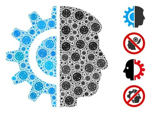 Android Robotics Collage of CoronaVirus Elements Stock Illustration