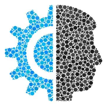 Android Robotics Composition of Filled Circles Illustrazione stock