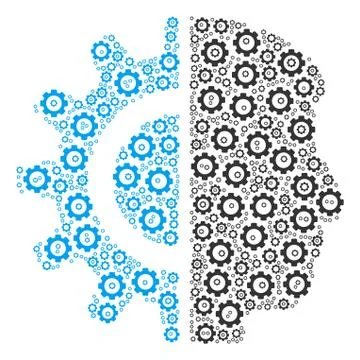 Android Robotics Composition of Gear Illustrazione stock