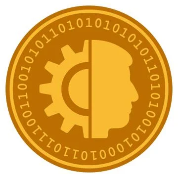 Android Robotics Digital Coin Stock Illustration