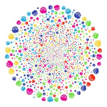 Android Robotics Fireworks Sphere 스톡 일러스트