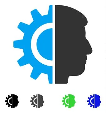 Android Robotics Flat Icon Stock Illustration