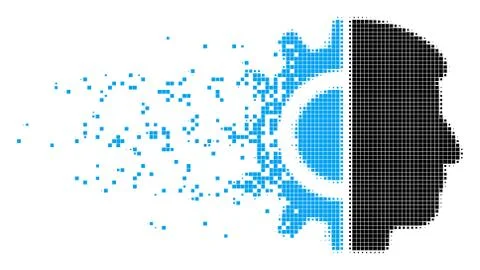 Android Robotics Fractured Pixel Icon 스톡 일러스트