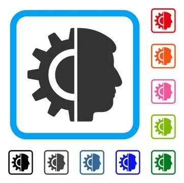 Android Robotics Framed Icon Illustrazione stock