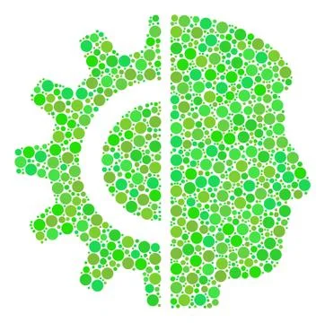 Android Robotics Mosaic of Dots 스톡 일러스트