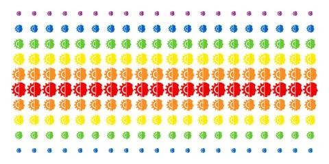 Android Robotics Shape Halftone Spectral Array Stock-Illustration