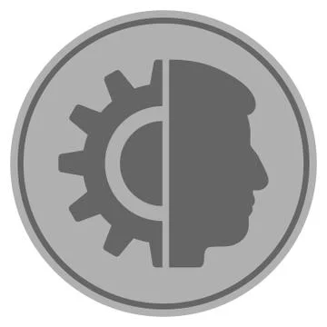 Android Robotics Silver Coin Stock Illustration