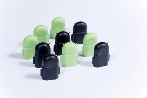 Android shaped micro usb to usb adapter Stock Photos