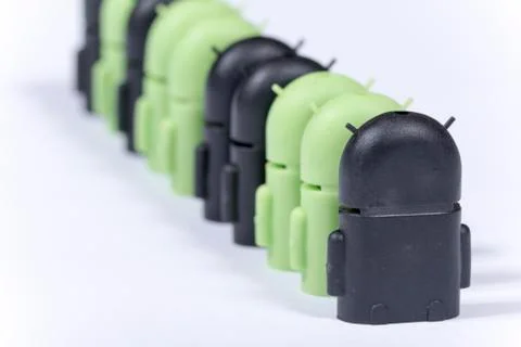 Android shaped micro usb to usb adapter Stock Photos